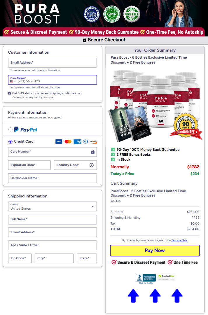 PuraBoost secure checkout